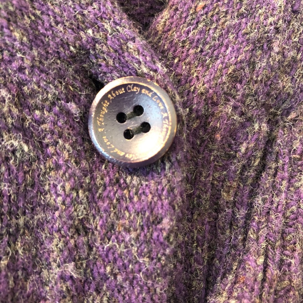 Anthropologie Moth Purple Ruffle Tiered Cardigan S - Picture 3 of 4
